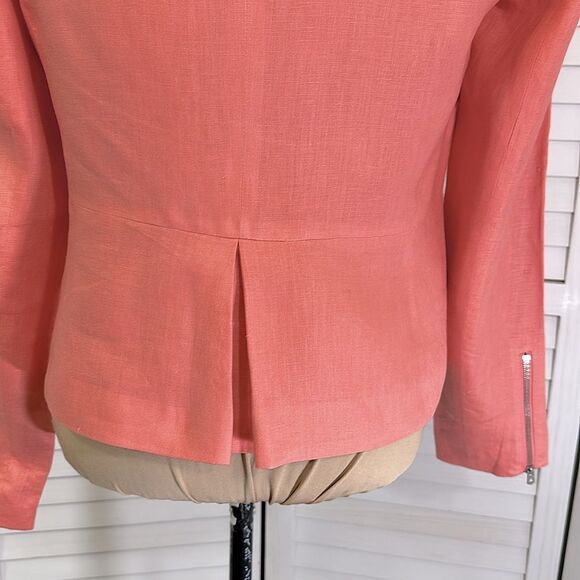 BR Linen Peplum Jacket Elegant Coral Size 8 NWOT - Picture 8 of 11